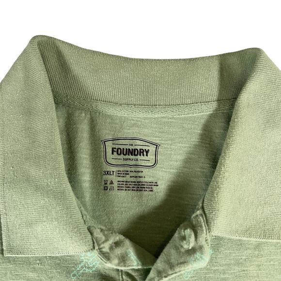 Foundry Supply Co Polo Golf Shirt Men's 3XLT TALL!! All Over Cactus Print Pocket - Picture 1 of 6